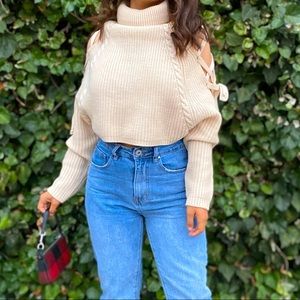 Cute off white fashion nova crop sweater